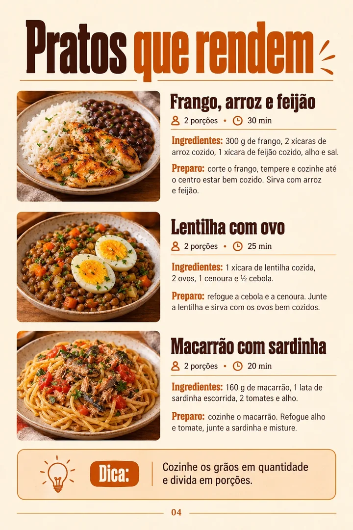 Pratos econômicos que rendem