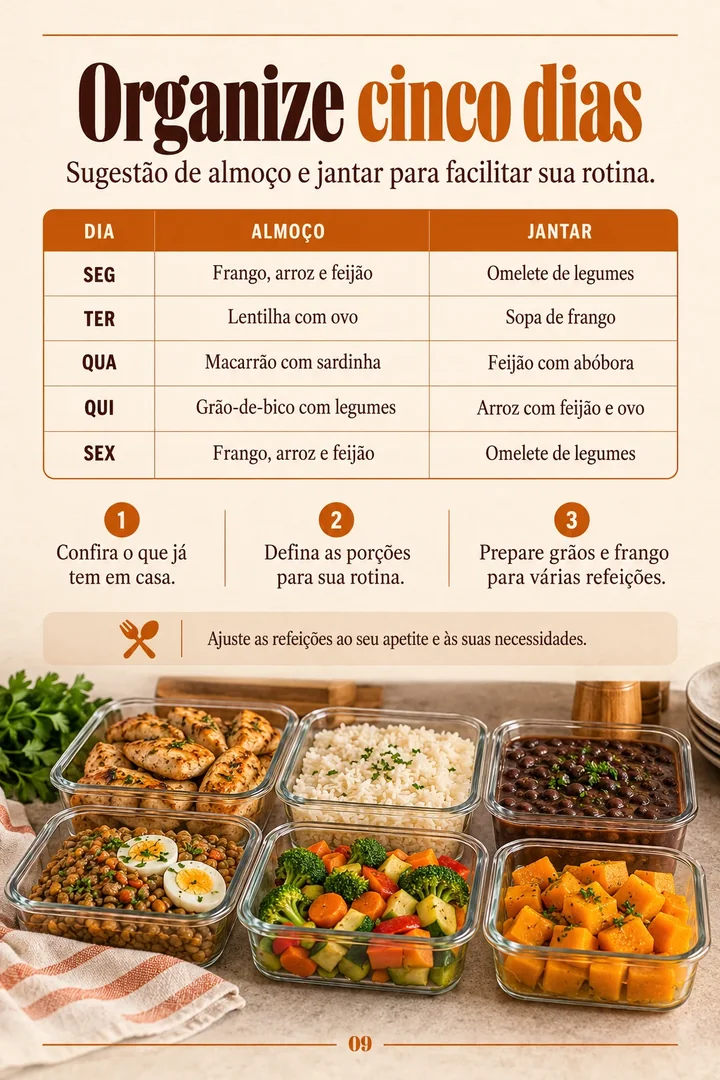 Cardápio de cinco dias