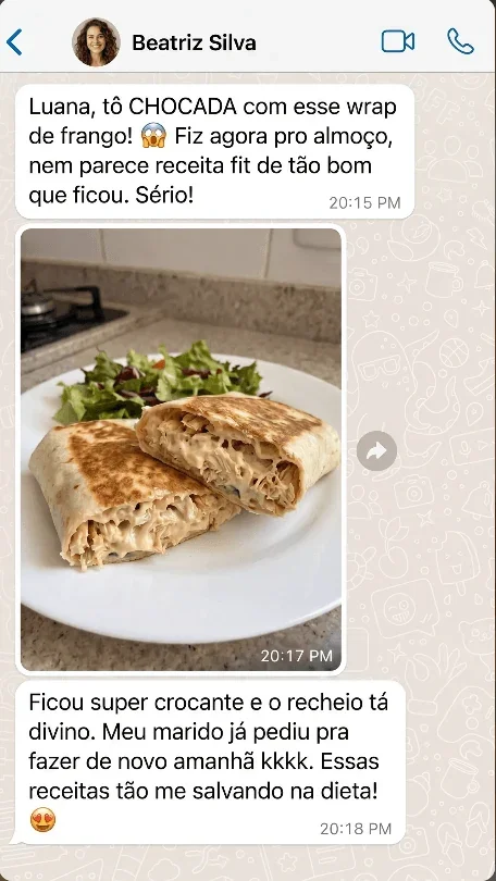 Print de feedback de receita enviado no material original